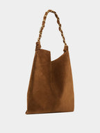 Caramel Cognac Amalia Suede Handbag