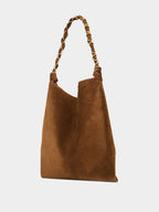 Caramel Cognac Amalia Suede Handbag
