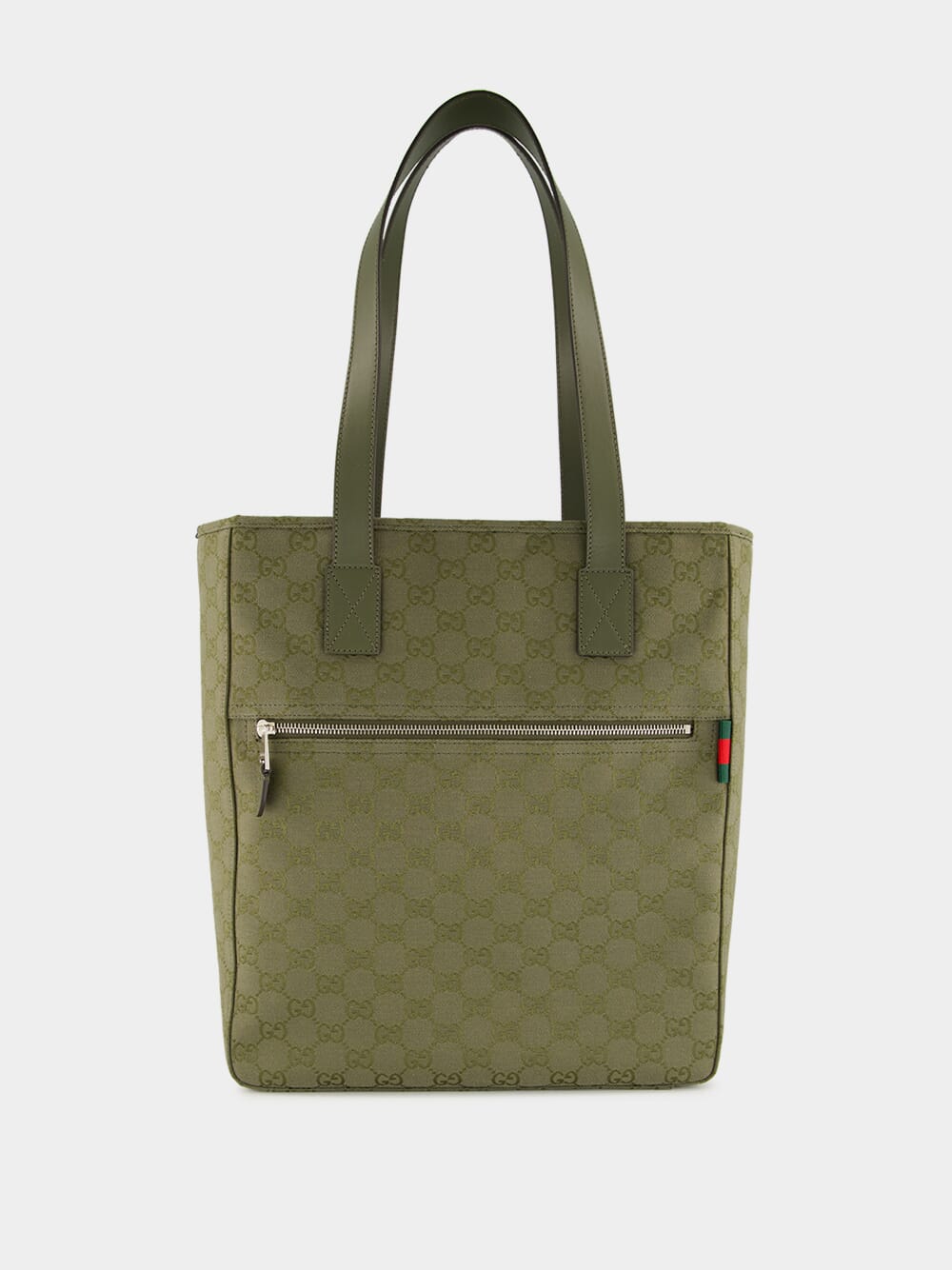 Forest Green GG Canvas Tote Bag