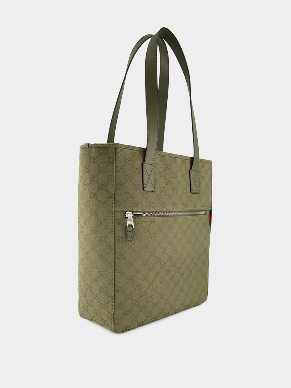 Forest Green GG Canvas Tote Bag