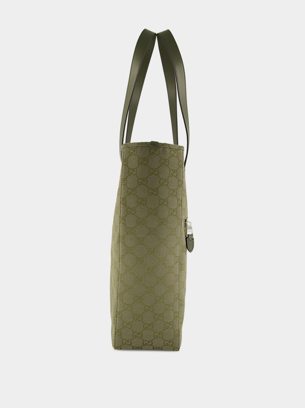 Forest Green GG Canvas Tote Bag