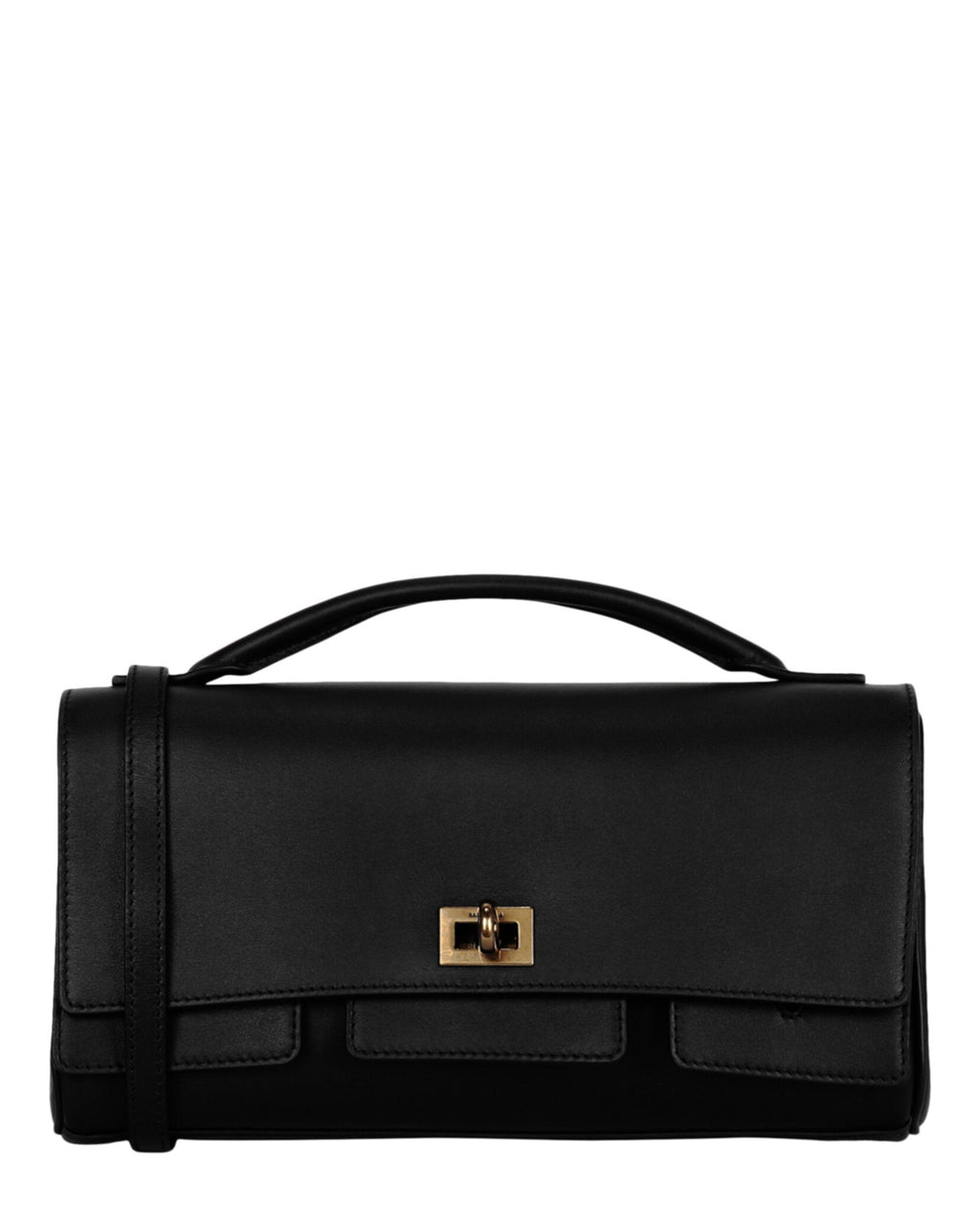Balenciaga Womens Bel Air Small Leather Clutch Bag