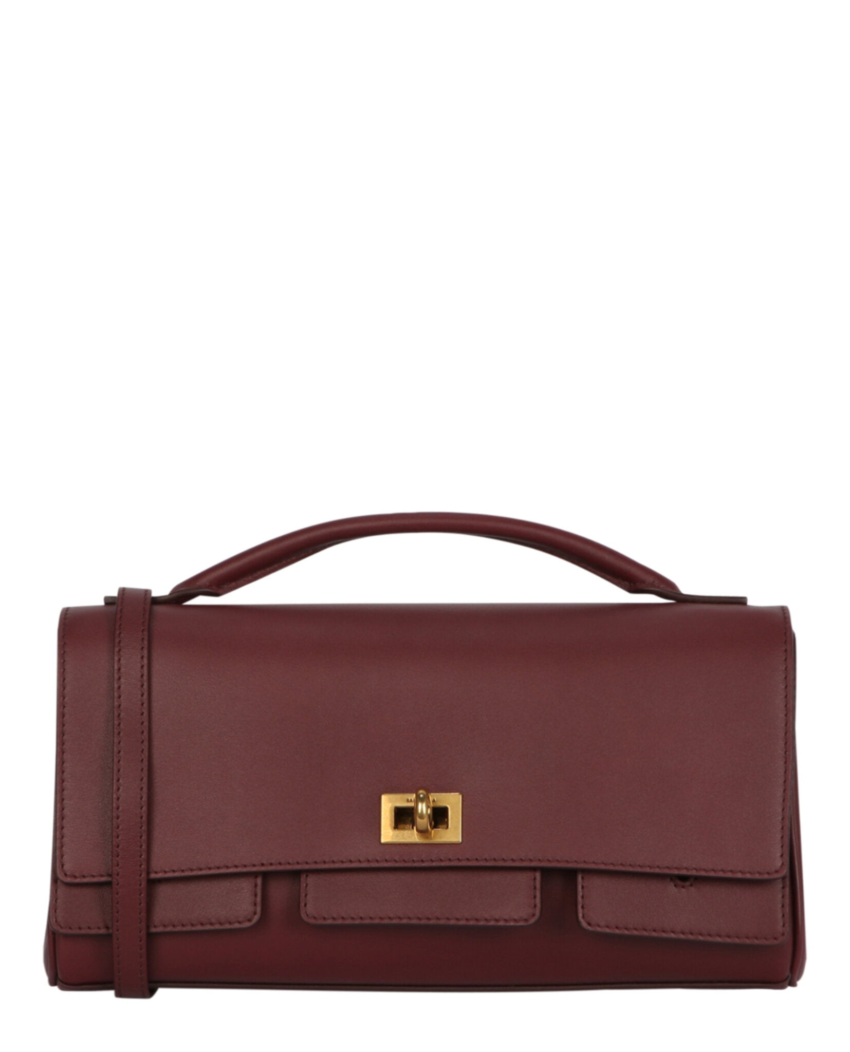 Balenciaga Womens Bel Air Small Leather Clutch Bag