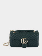 Green GG Marmont Leather Shoulder Bag