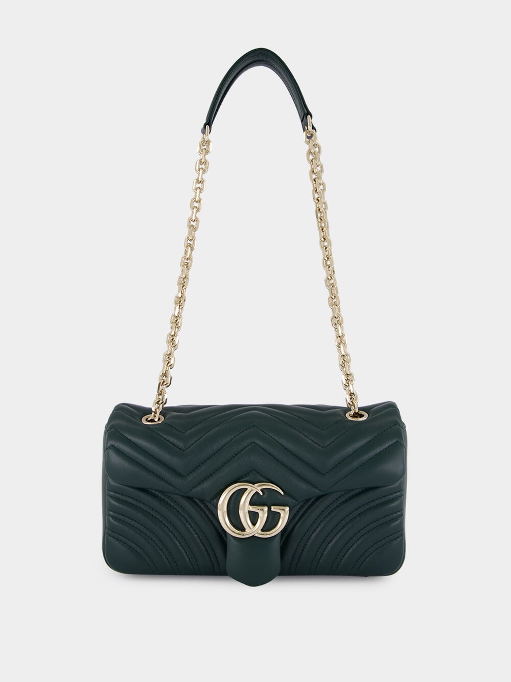 Green GG Marmont Leather Shoulder Bag
