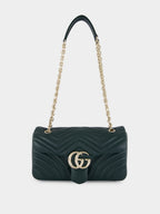 Green GG Marmont Leather Shoulder Bag