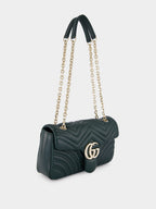 Green GG Marmont Leather Shoulder Bag