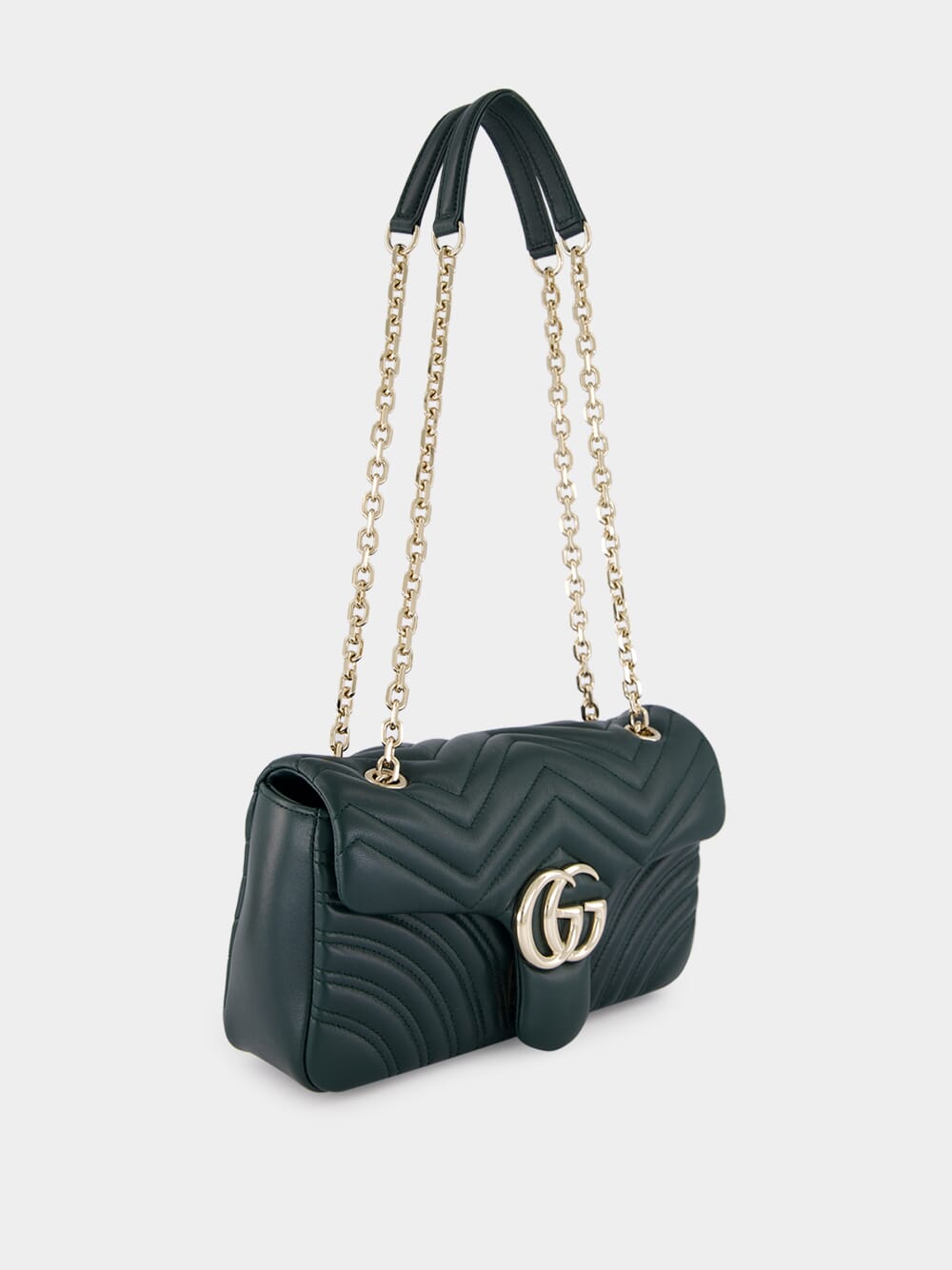 Green GG Marmont Leather Shoulder Bag