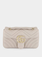 Light Grey GG Marmont Small Shoulder Bag