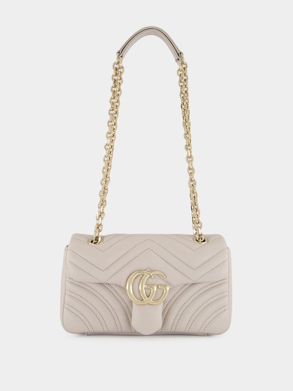 Light Grey GG Marmont Small Shoulder Bag