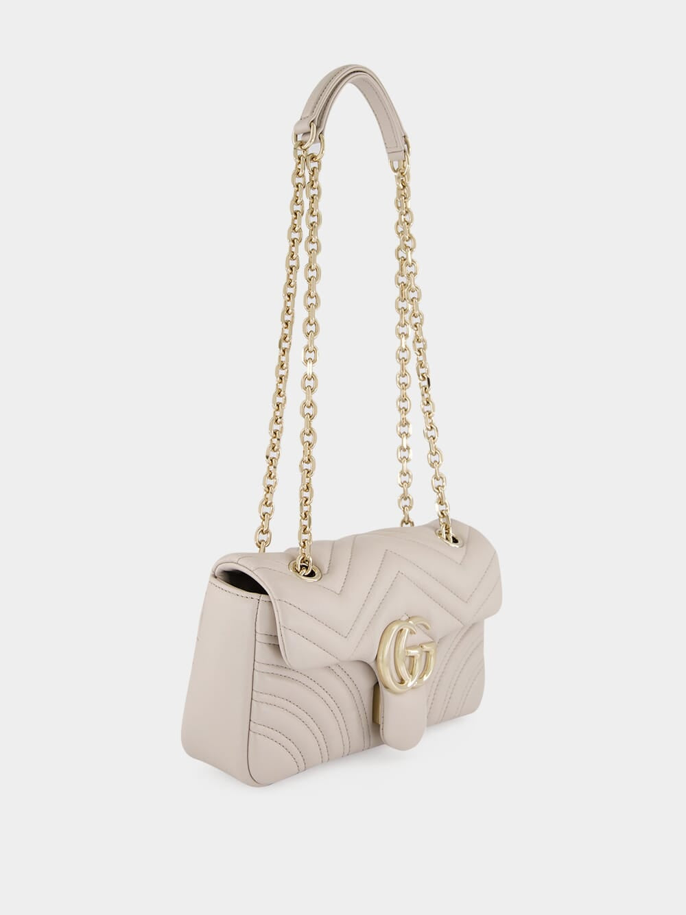 Light Grey GG Marmont Small Shoulder Bag