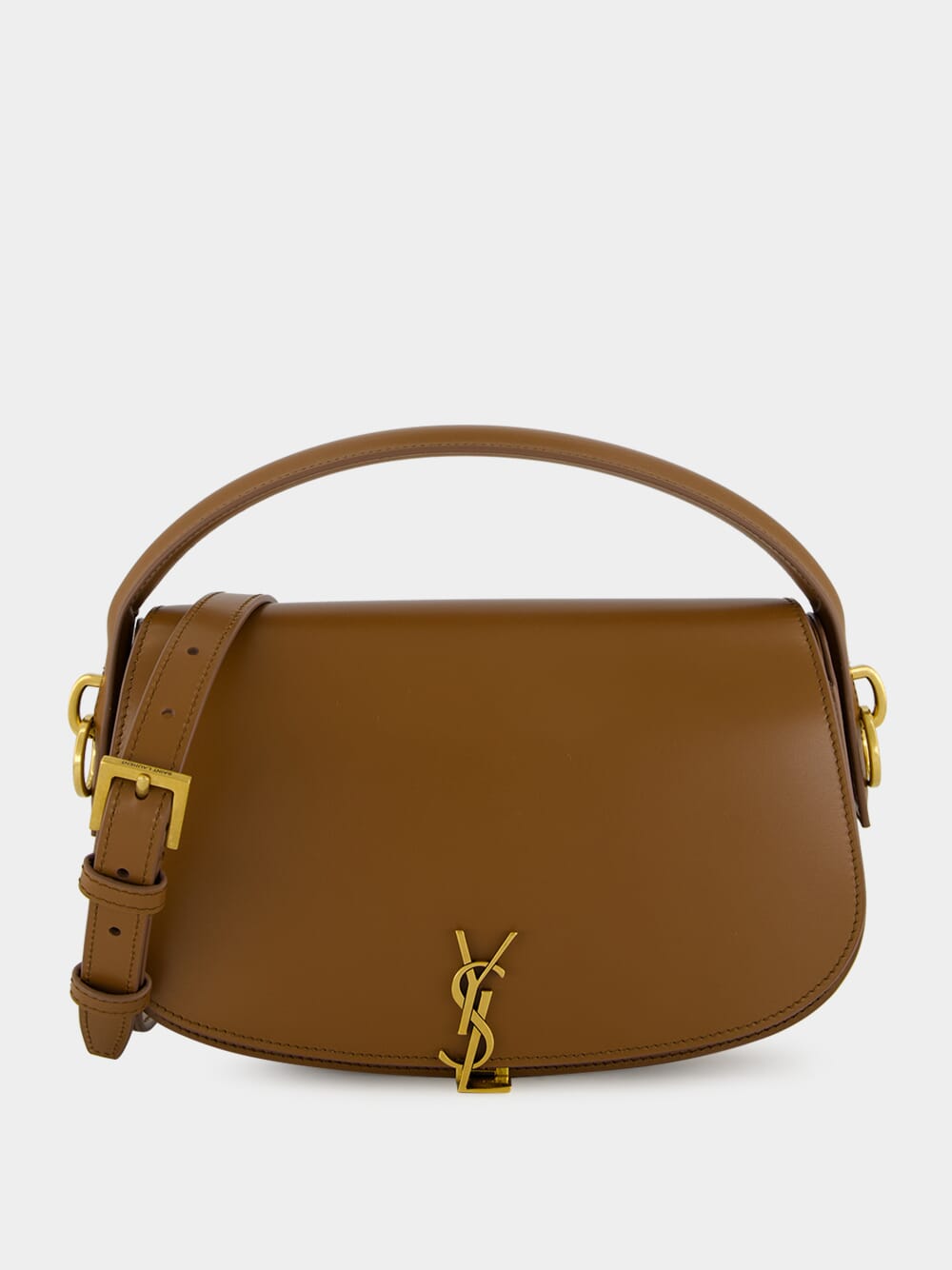 Fox Brown Voltaire Calfskin Shoulder Bag