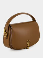 Fox Brown Voltaire Calfskin Shoulder Bag