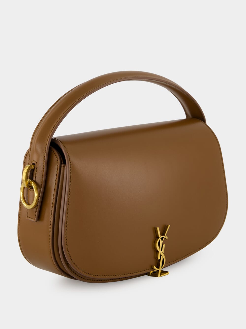 Fox Brown Voltaire Calfskin Shoulder Bag