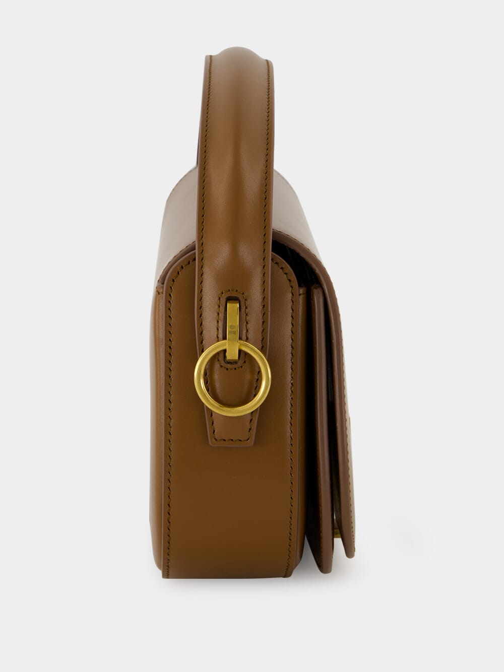 Fox Brown Voltaire Calfskin Shoulder Bag