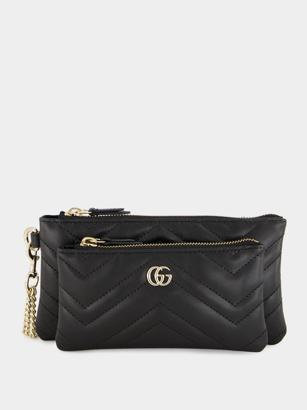 Black GG Marmont Pouch with Chain