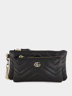 Black GG Marmont Pouch with Chain