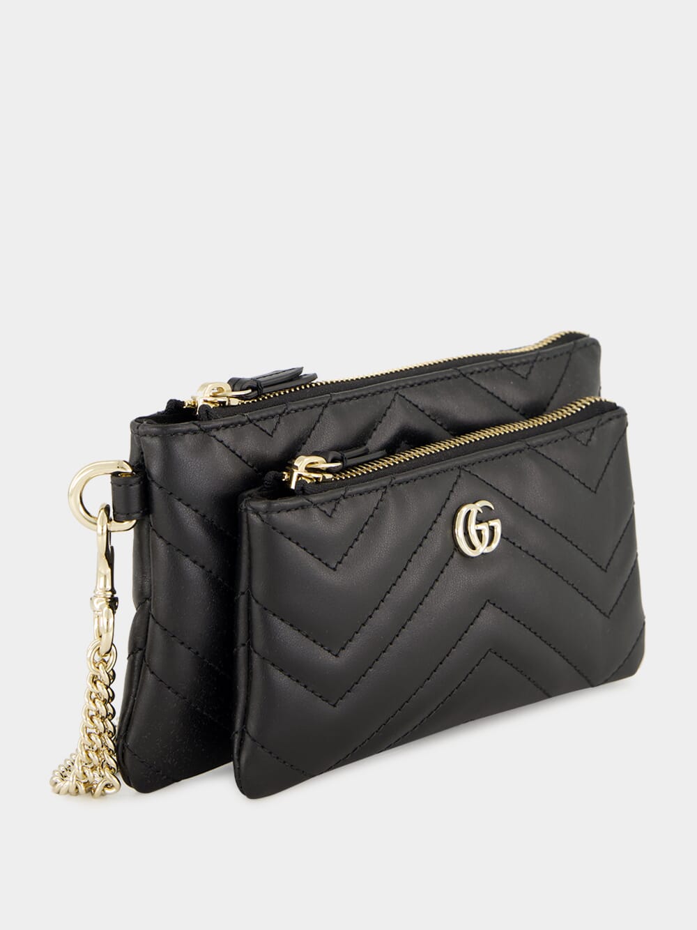 Black GG Marmont Pouch with Chain