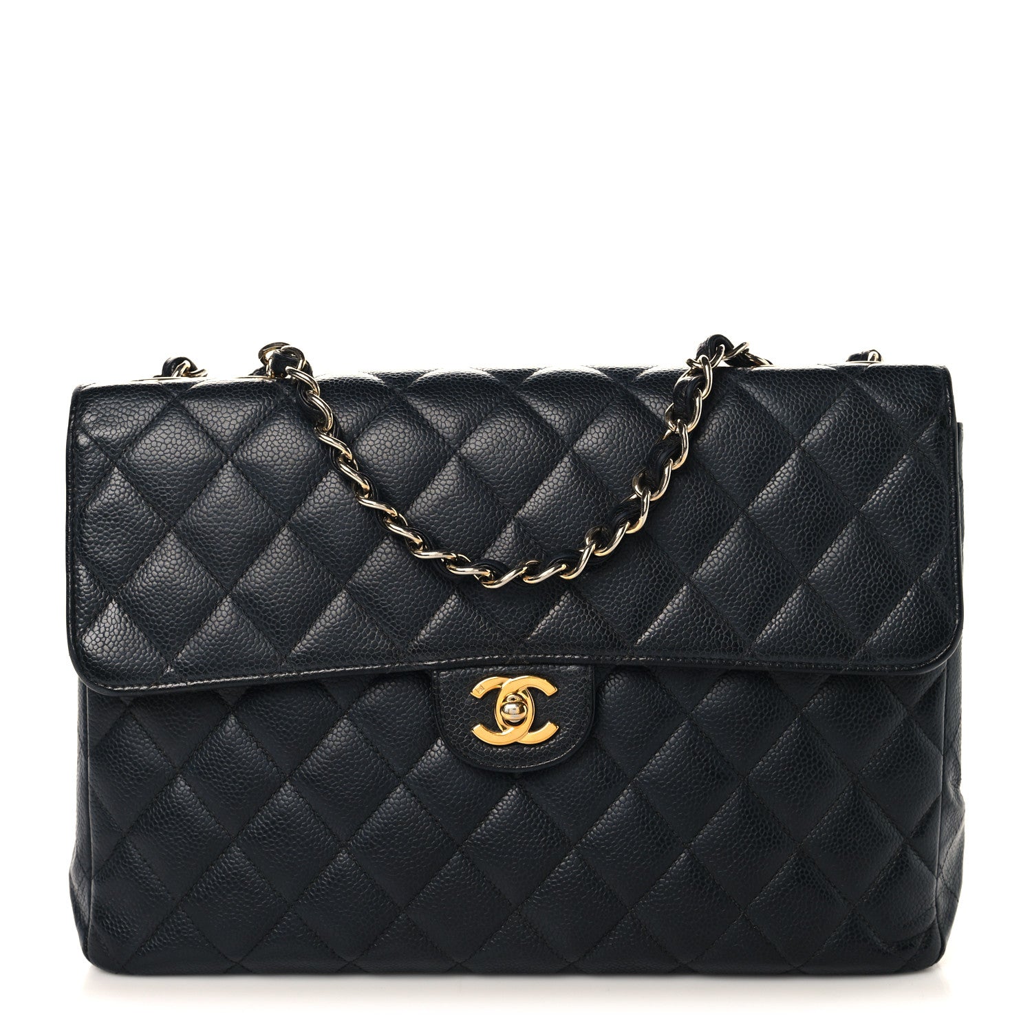 Caviar Jumbo Single Flap Black