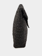 Black Cassandre Large Envelope Pouch in Raffia