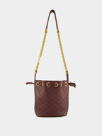 Rouge Cabernet Cassandre Bucket Bag in Lambskin