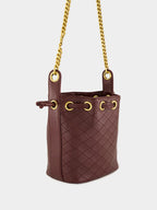 Rouge Cabernet Cassandre Bucket Bag in Lambskin