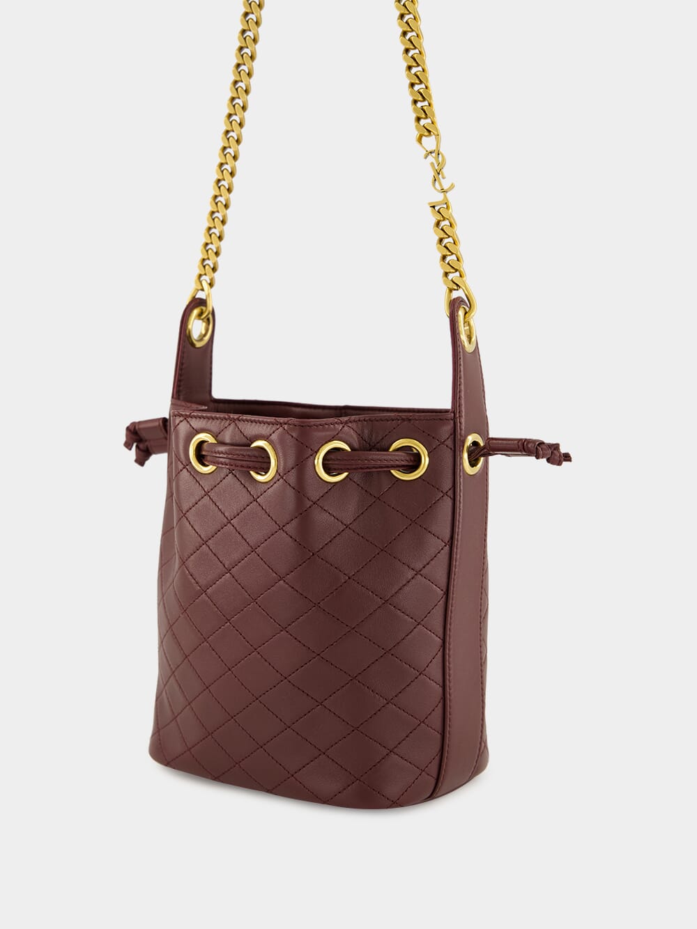 Rouge Cabernet Cassandre Bucket Bag in Lambskin