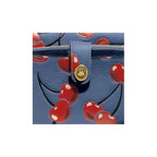 Coach Noa Pop Up Messenger Cherry Bag Leather Handbag Chambray Blue Red Purse NEW