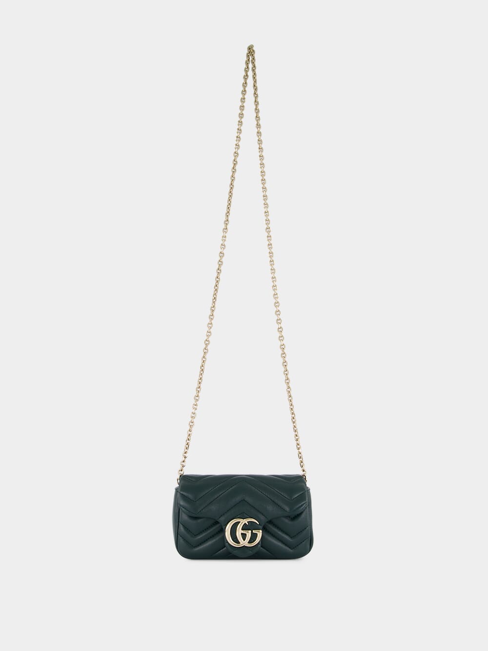 Green GG Marmont Mini Leather Shoulder Bag