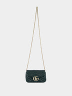 Green GG Marmont Mini Leather Shoulder Bag