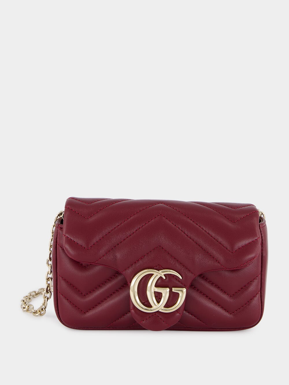 Rosso Ancora GG Marmont Mini Leather Shoulder Bag