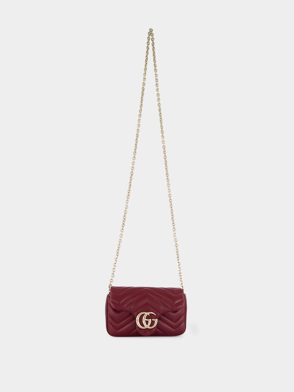Rosso Ancora GG Marmont Mini Leather Shoulder Bag