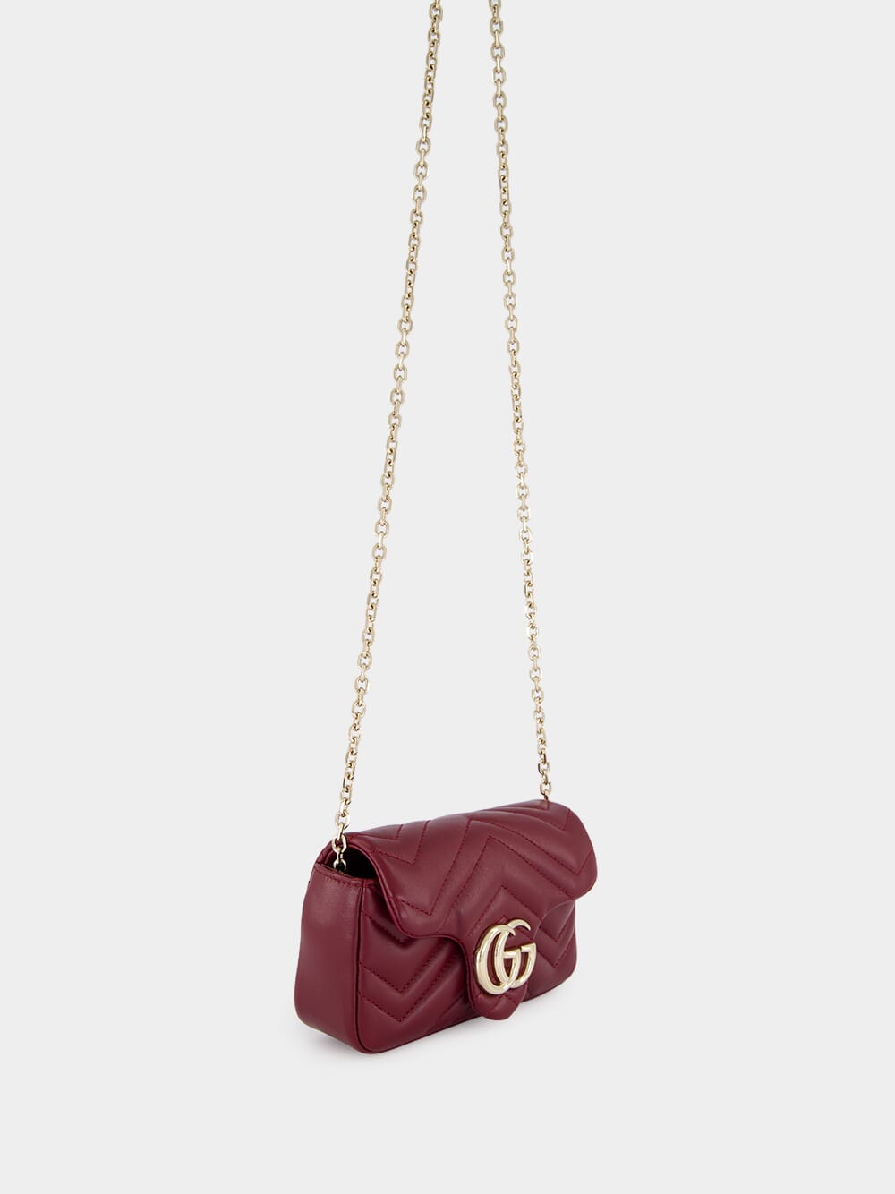 Rosso Ancora GG Marmont Mini Leather Shoulder Bag