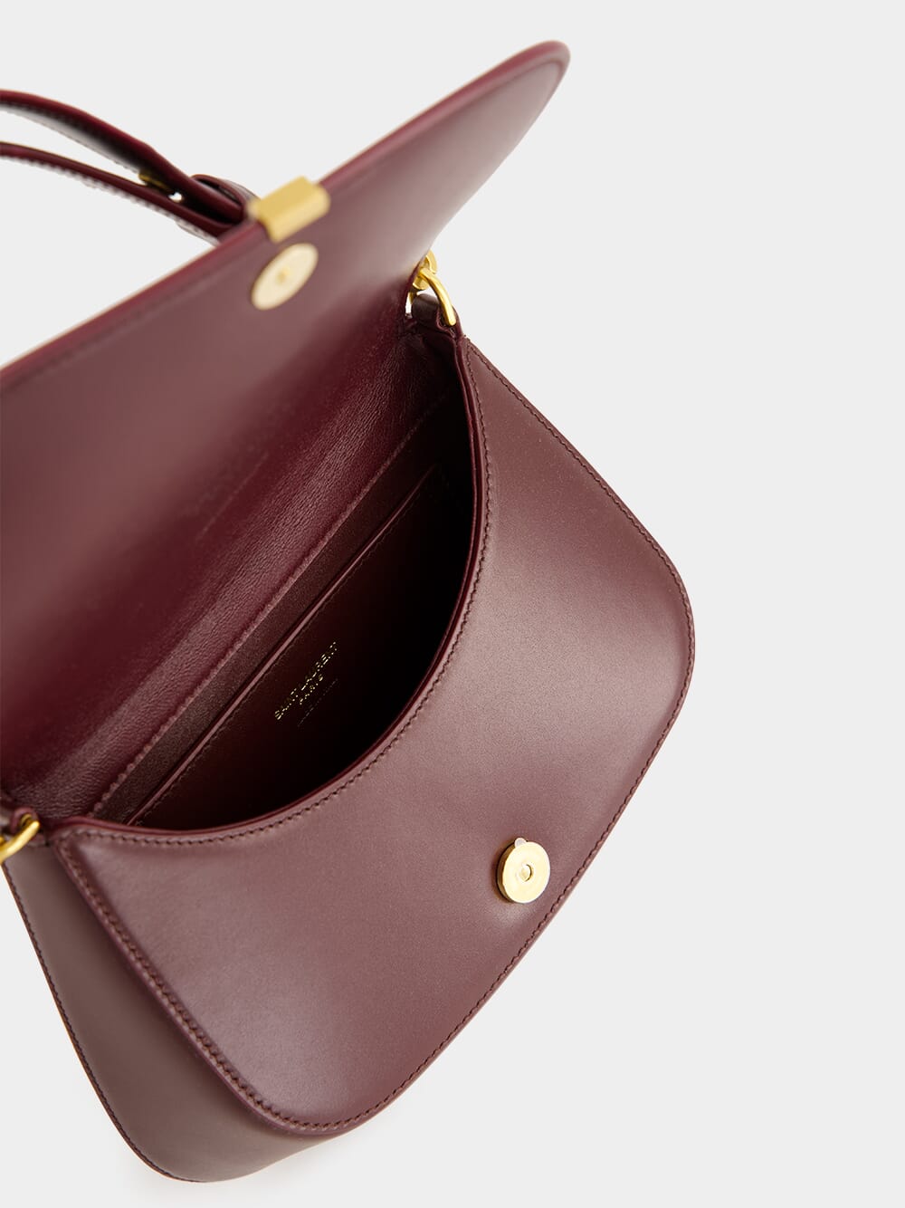 Mini Voltaire Top Handle Bag in Hot Wine Leather