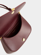 Mini Voltaire Top Handle Bag in Hot Wine Leather