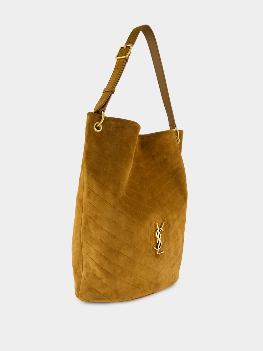 Niki Supple Bucket Bag in Caramel Cognac Suede