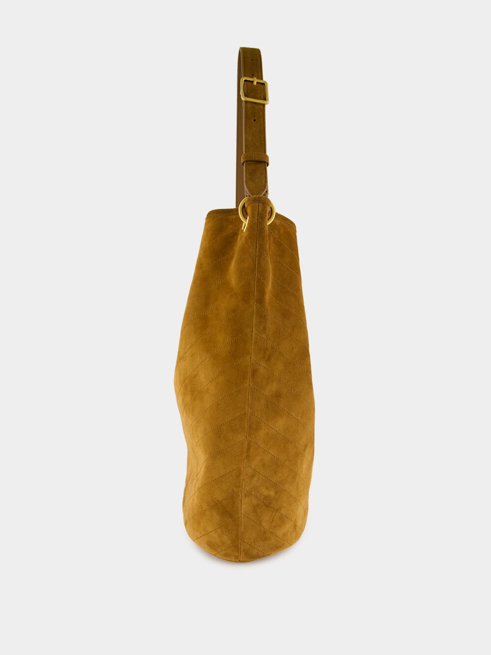 Niki Supple Bucket Bag in Caramel Cognac Suede