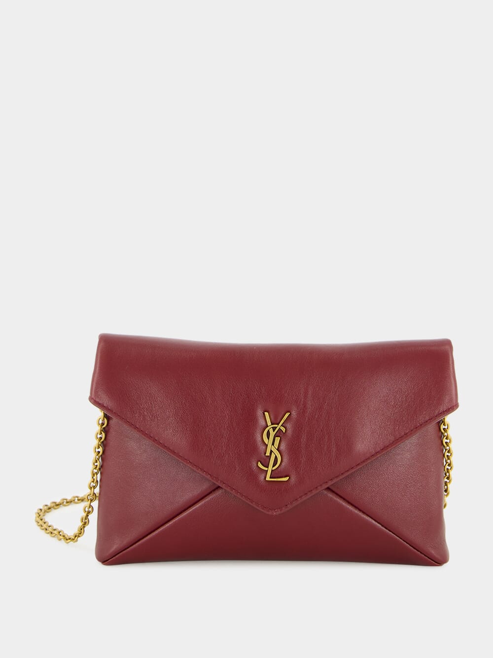 Dark Ruby Cassandre Leather Chain Pouch