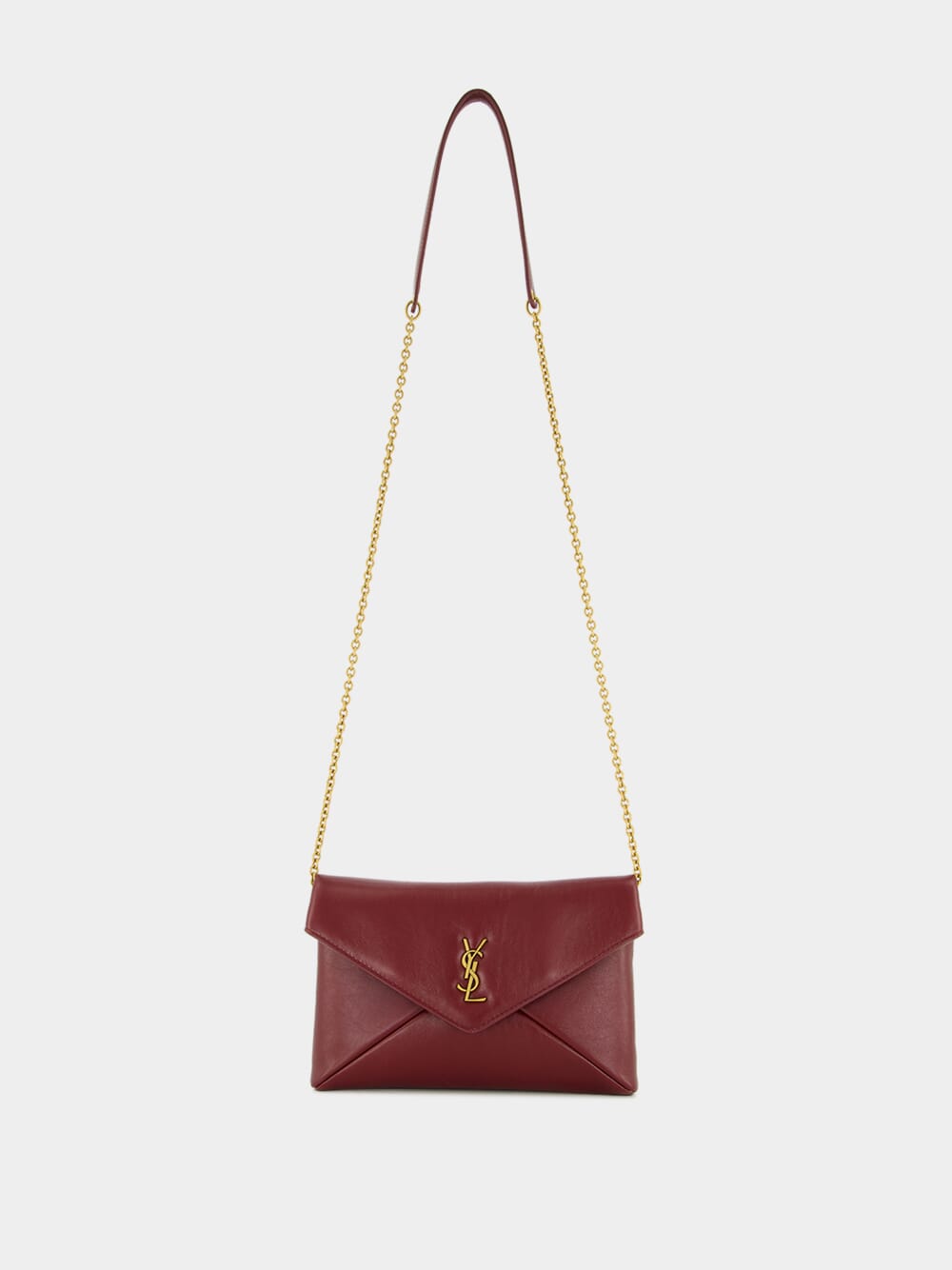 Dark Ruby Cassandre Leather Chain Pouch