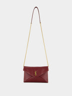 Dark Ruby Cassandre Leather Chain Pouch