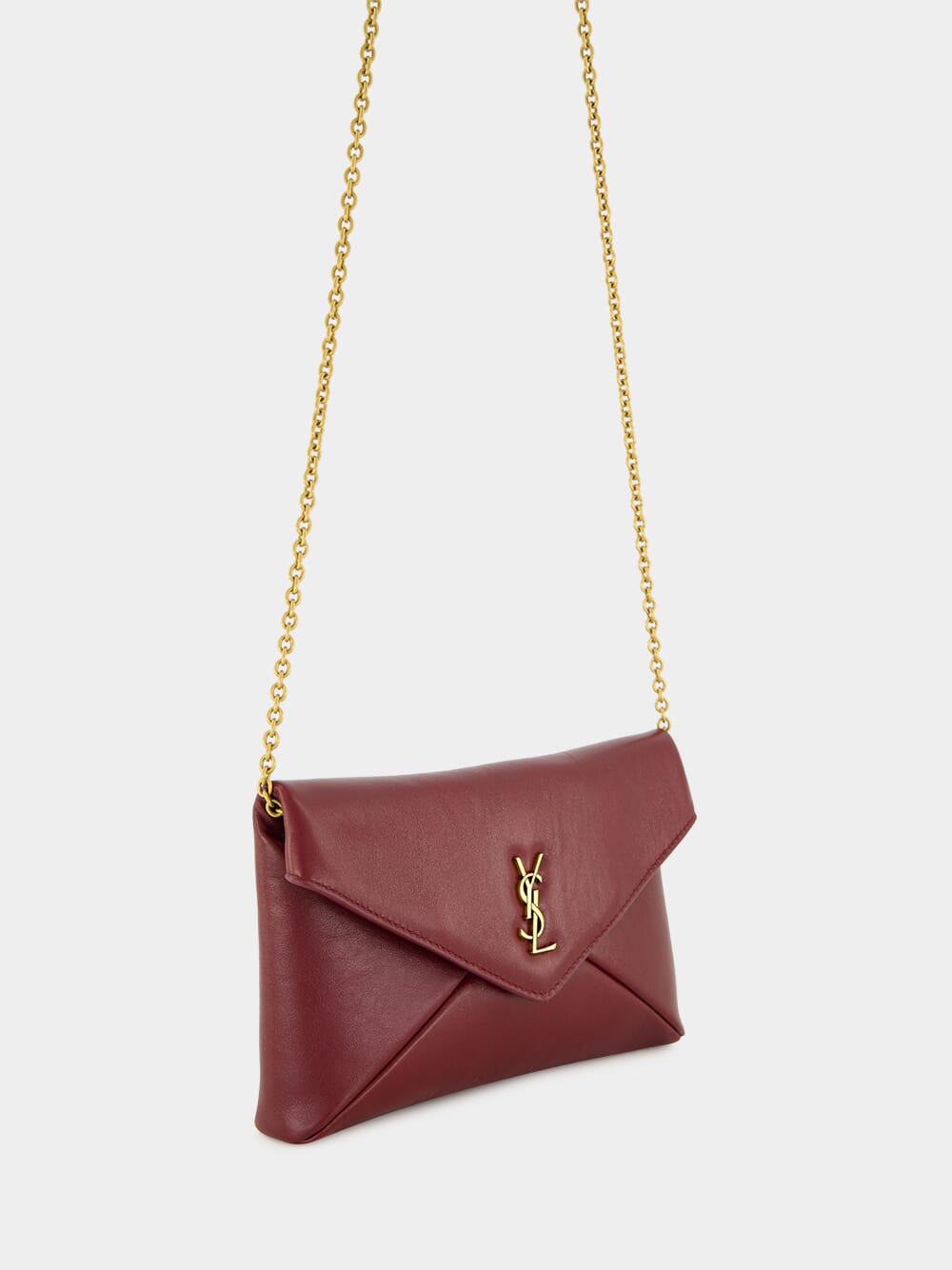 Dark Ruby Cassandre Leather Chain Pouch