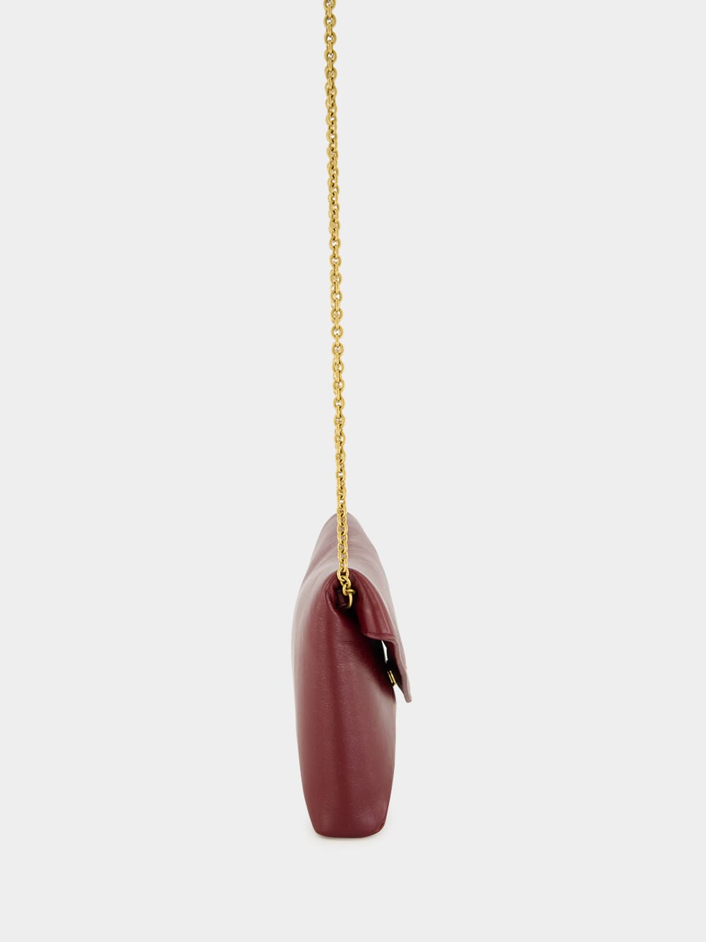 Dark Ruby Cassandre Leather Chain Pouch