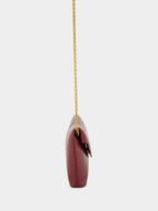 Dark Ruby Cassandre Leather Chain Pouch