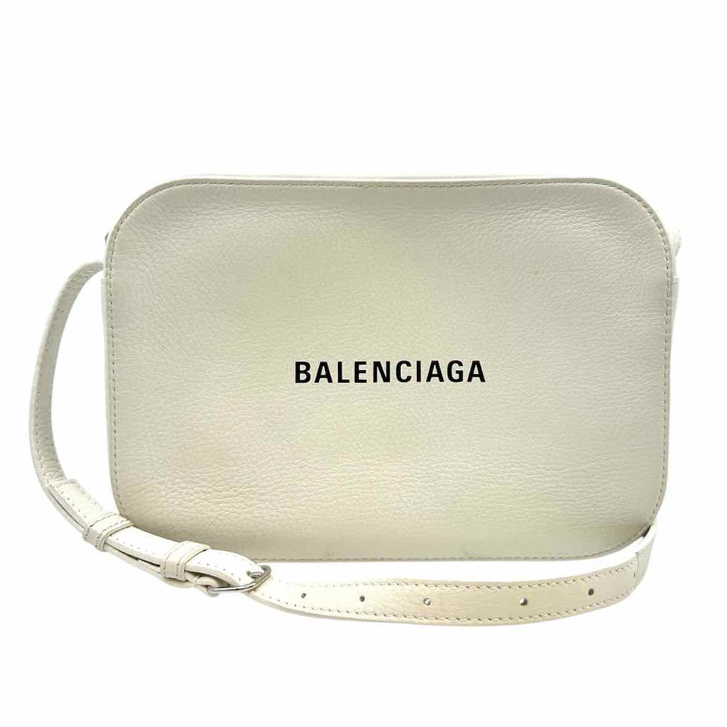 BALENCIAGA Everyday Bag White, black Leather Solid Handbag