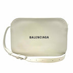 BALENCIAGA Everyday Bag White, black Leather Solid Handbag
