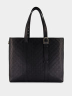 Black Leather GG Tote Bag