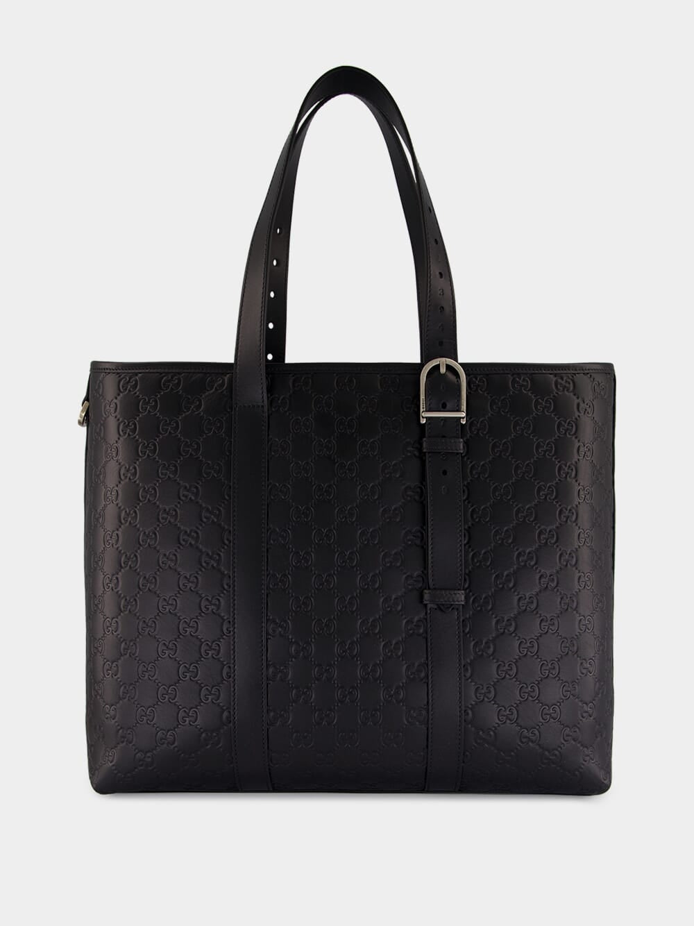 Black Leather GG Tote Bag
