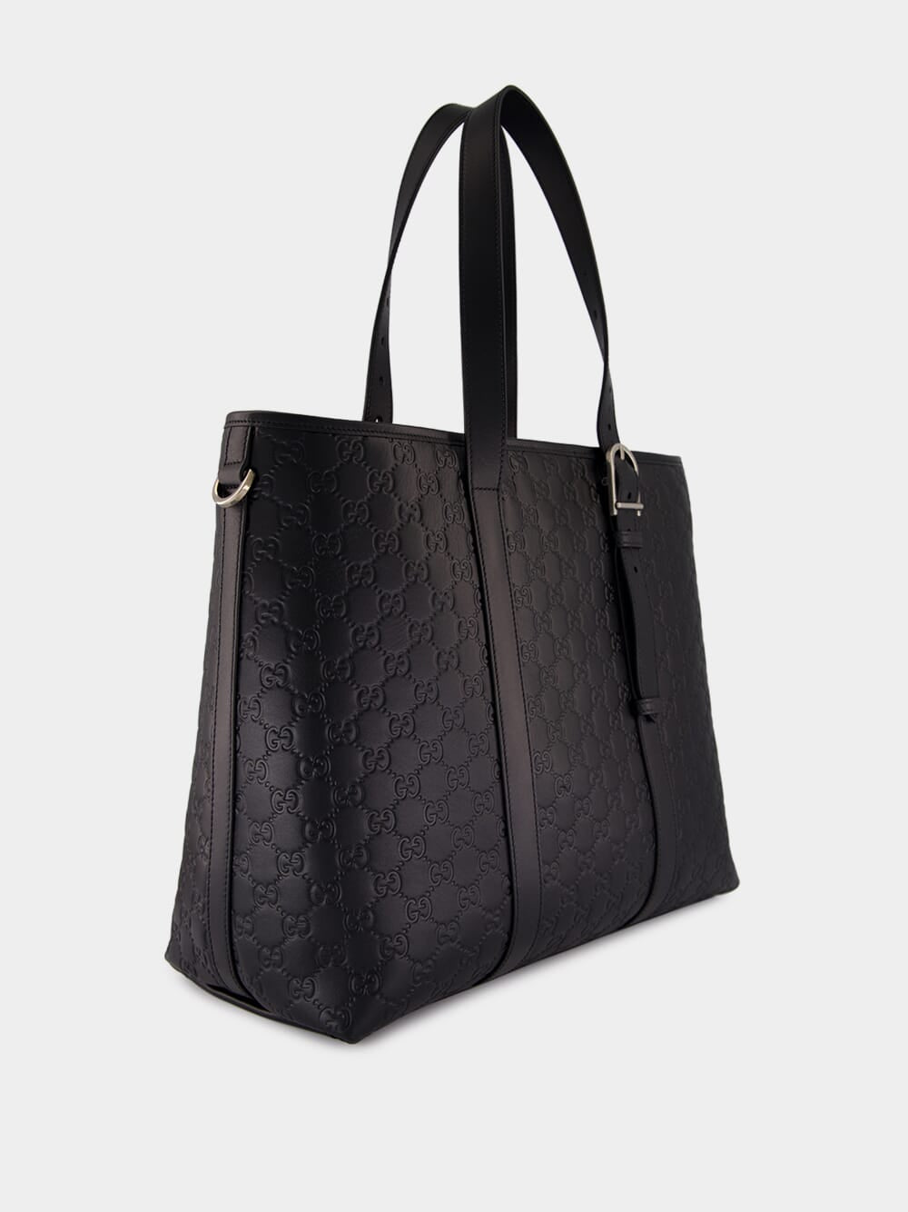 Black Leather GG Tote Bag