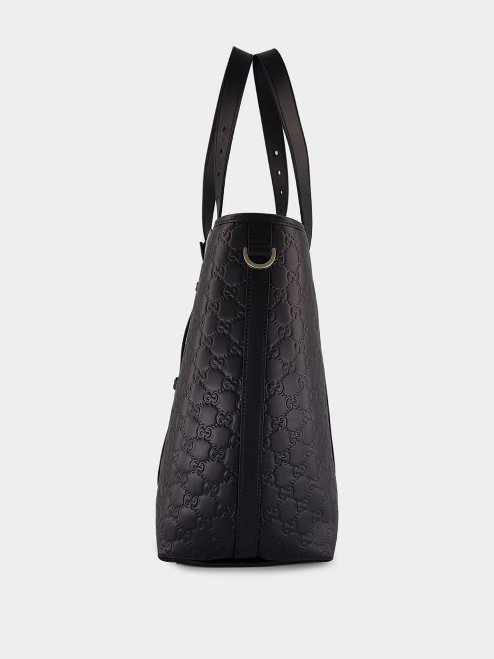 Black Leather GG Tote Bag