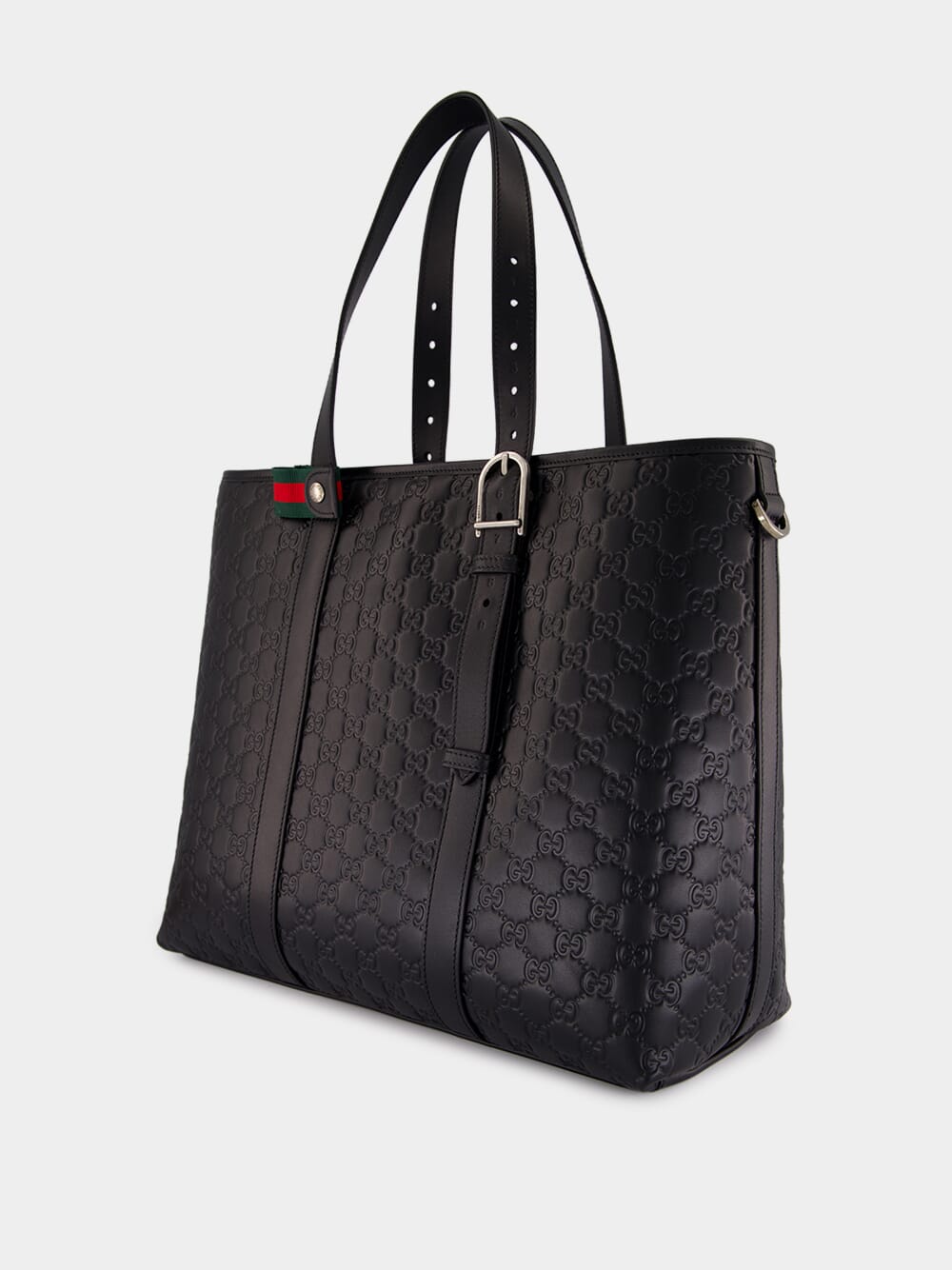 Black Leather GG Tote Bag